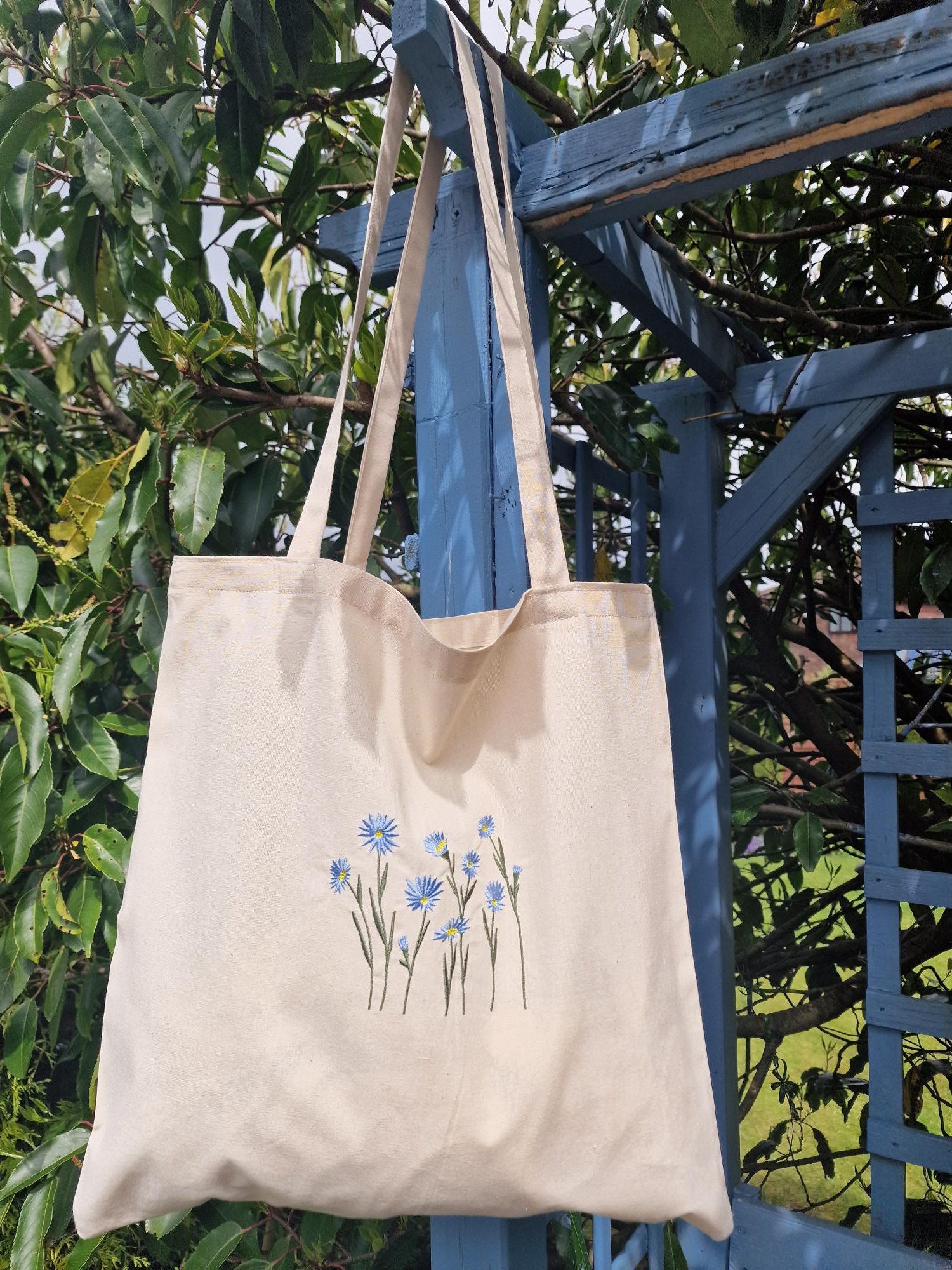 Embroidered 100% Cotton Canvas Tote Bag, Shopping Bag, 43 X