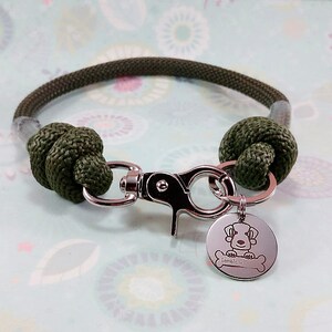 Army Green Semi-soft Kletterseil Hundehalsband - 10mm