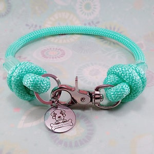 Türkis Grün Semi-soft Kletterseil Hundehalsband - 10mm
