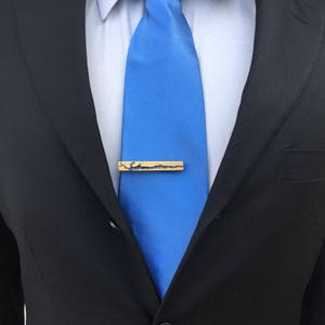 Electrocuted Bamboo Wood Tie Clip with Color Inlay