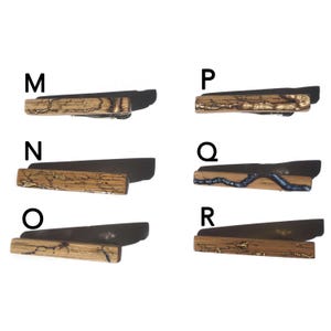 Electrocuted Bamboo Wood Tie Clip with Color Inlay