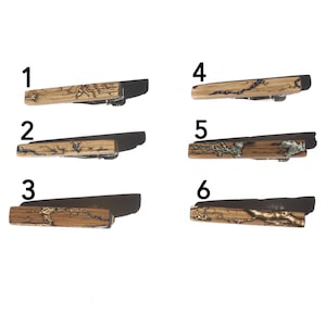 Electrocuted Bamboo Wood Tie Clip with Color Inlay