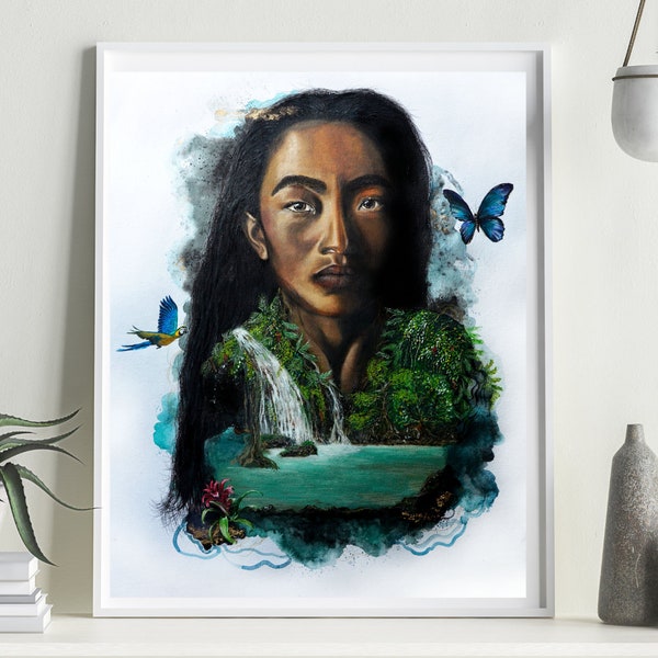 Kunstdruck tropische Frau