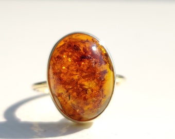 royal Amber Jewelry \u771f\u6b63\u7684\u6ce2\u7f57\u7684\u6d77\u7425\u73c0 Genuine Baltic royal Amber Silver Adjustable Ring