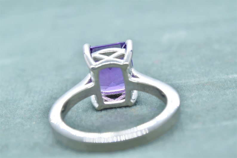 Octagon Shape Modern Ring Anniversary Gift Women Ring Natural Amethyst Ring February Birthstone Ring Gift Item 925 Sterling Silver