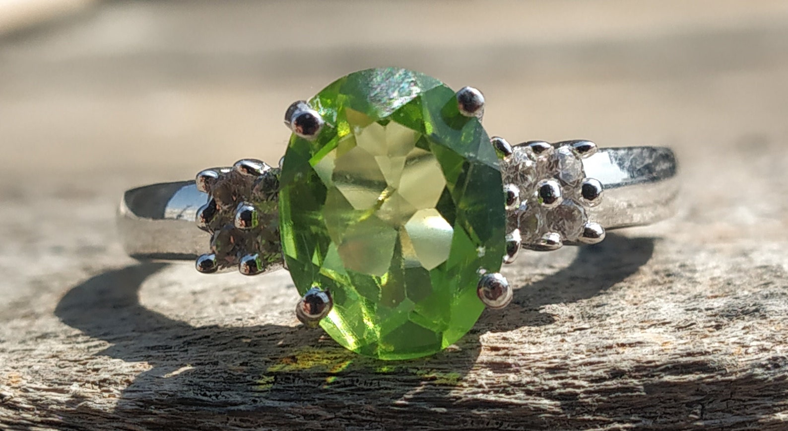 Antique Natural Peridot Ring Oval Cut Ring925 Etsy