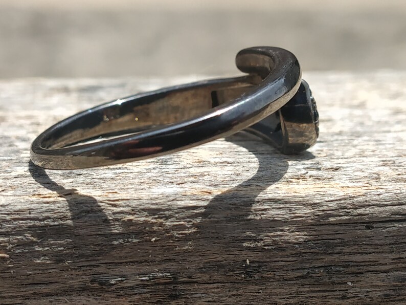 NATURAL BLACK SPINEL Ring-925 sterling silver ring