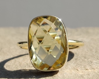 925 Sterling Silver Square Diamond Lemon Quartz Band Ring Size 7.00 Gemstone Fine Jewelry For Women Gifts For Her 925 Sterling Silver Square Diamond Lemon Quartz Band Ring Size 7.00 Gemstone Fine Jewelry For Women Gifts For Her