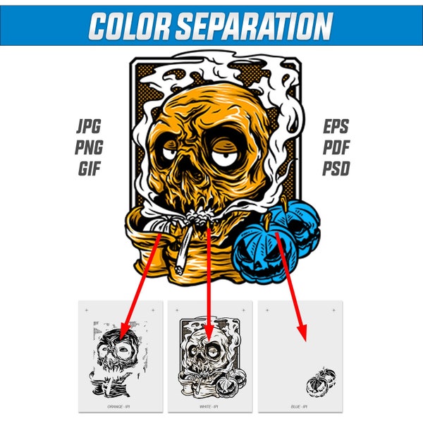 Farbtrennung für Siebdruck und Kunst - Color Seps, Photoshop, PSD, AI, T-Shirt Design Grafikdesign