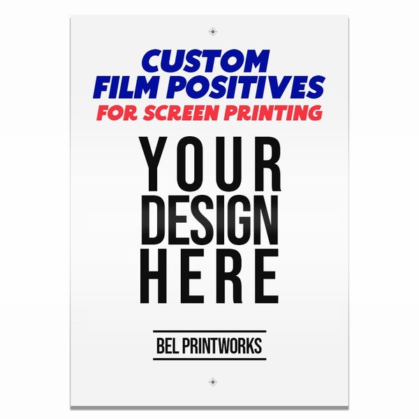 Film Transparencies, Screen Printing Film Positives, Custom Prints, Single Sheets