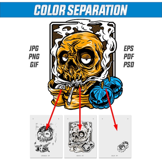 Color Separation for Screen Printing and Art - Color Seps, Photoshop, PSD, AI, T-Shirt Design Graphic Design