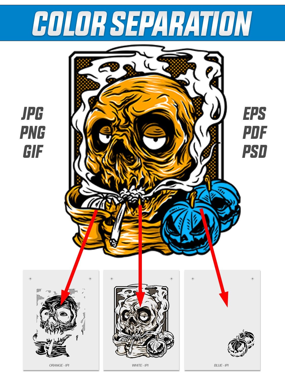 Separation Screenprint Example Color Separation for Screen Printing and Art - Color Seps, Photoshop ...