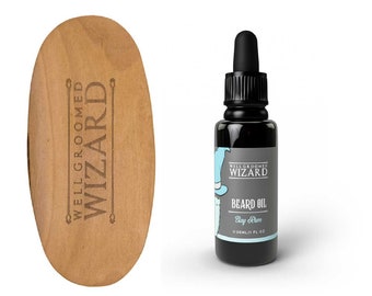 Beard Comb or Brush with Oil Bundle by Well Groomed Wizard