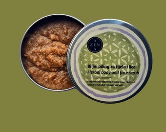 Herbal scrub (60ml) - body and face - sea salt and olive pits