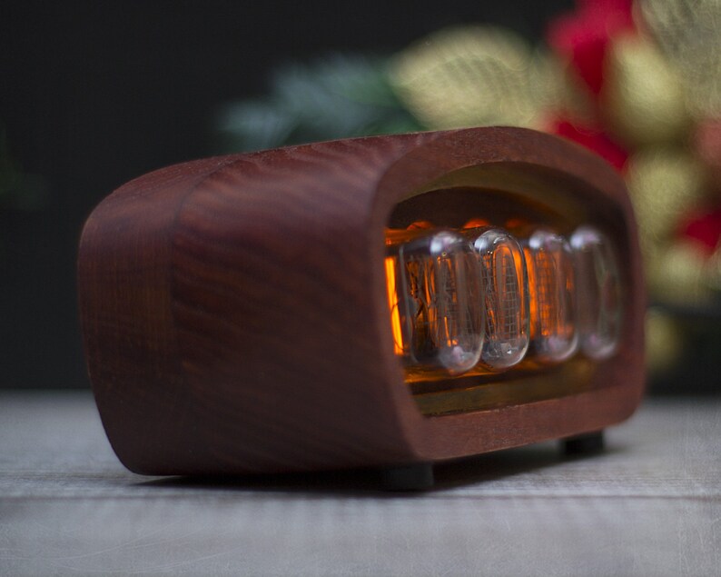Nixie Tube Clock IN12. Mid Century Style. Old Radio Style 4 Etsy