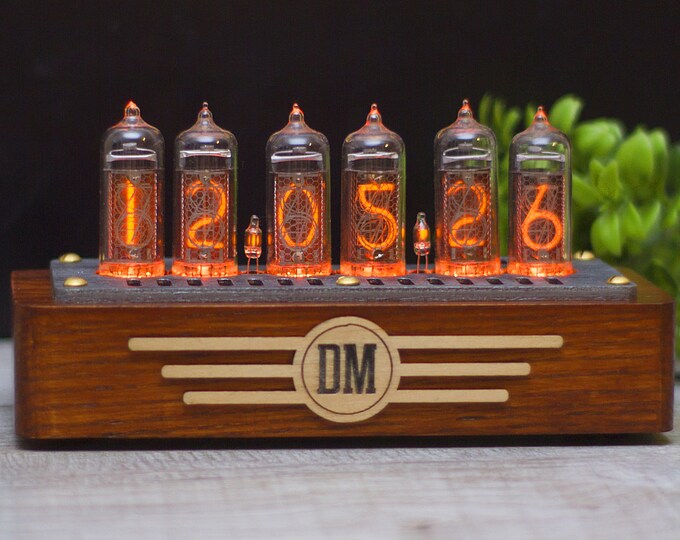 Personalized Nixie Clock IN14 Full Color Backlight Mid Century Style 6 ...