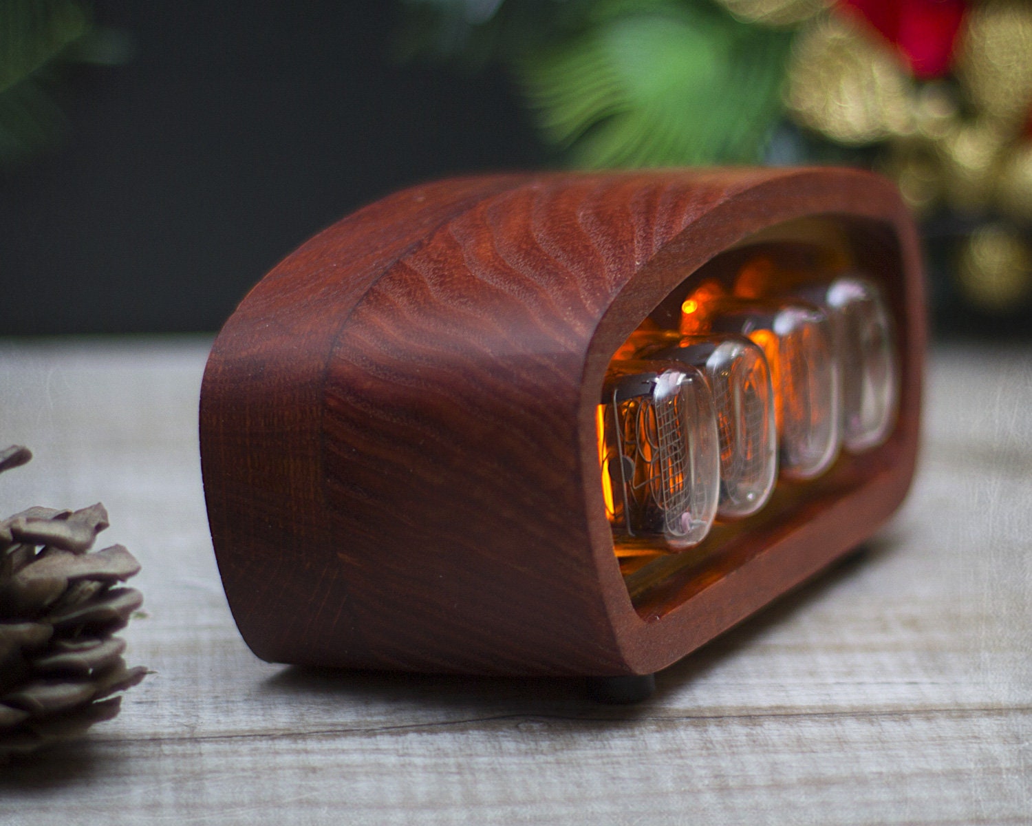 Nixie tube clock IN12. Mid century style. Old radio style 4 Etsy