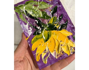 Sunflower Impasto Painting Original Art Flower Oil Painting by ...
