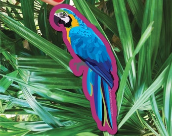 Blauer Ara Papagei Aufkleber - Tropischer Vogel Aufkleber