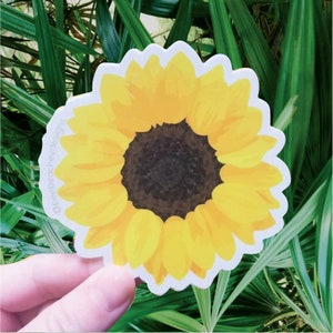 Sunflower Sticker, Sunflower Decal, Sunflower Vinyl, Sunflower Gift, Car Sticker, Bumper Sticker, Window Sticker