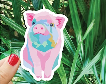 Piglet Sticker: Durable Vinyl, UV Protected (3")