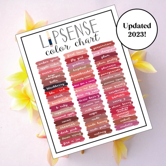 Lipsense Color Chart 2025 Printable