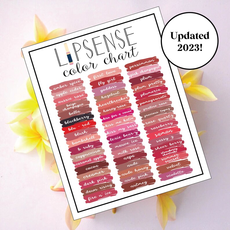 Lipsense Lipsense Color Chart Senegence Lipsense Colors - Etsy