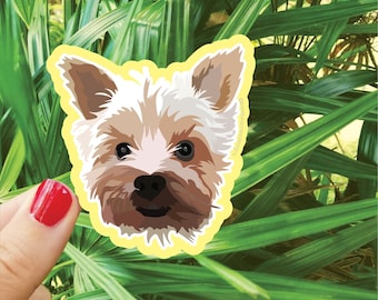 Cute Yorkie decal, Waterproof Dog Sticker