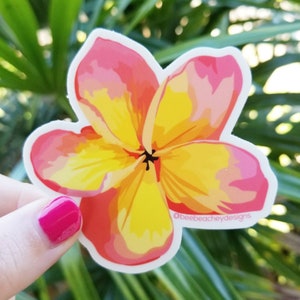 Sticker fleur de plumeria 3 pouces Sticker