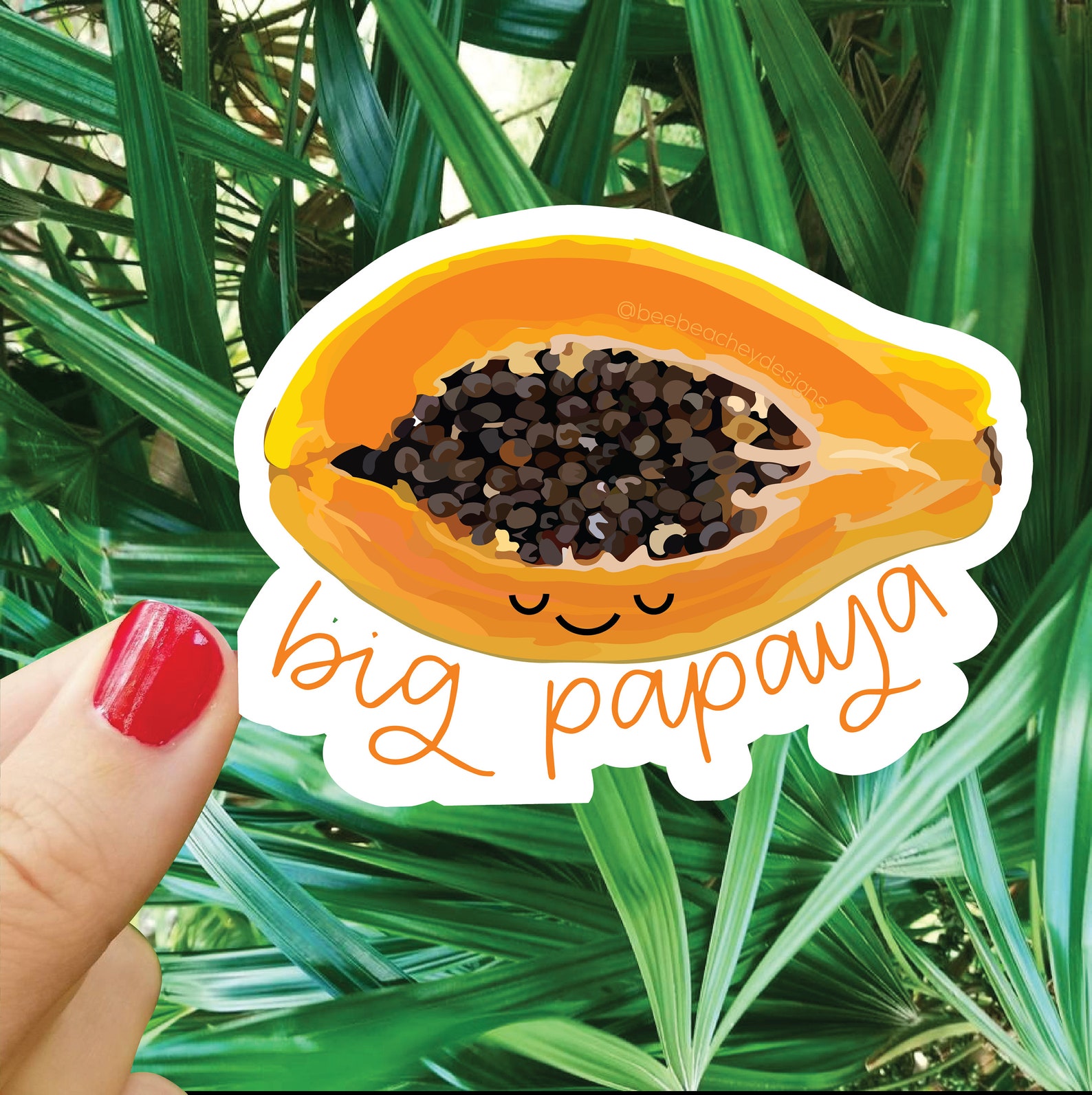 Papaya grande pegatina de papaya juegos de palabras de Etsy