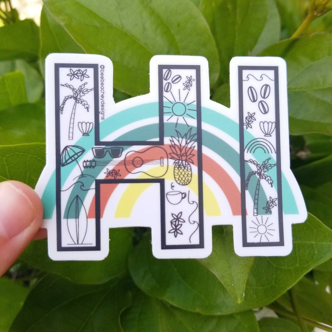 Hoi Sticker HI Hawaii Sticker: Durable Vinyl Decal - Etsy