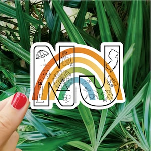 NJ, New Jersey Sticker
