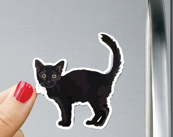 Schwarze Katze Magnet