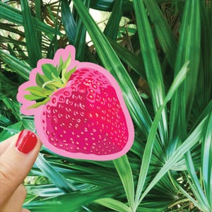 Pink Strawberry Sticker