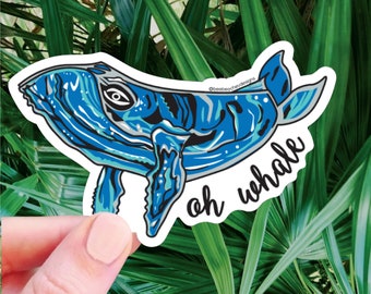 Oh Whale Humpback Whale Sticker, Laptop Vinyl Decal