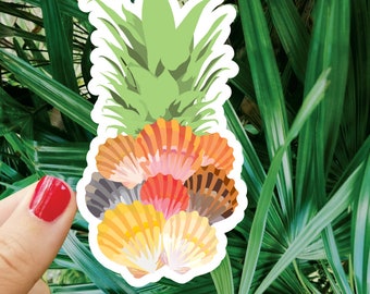 Sticker ananas schelp