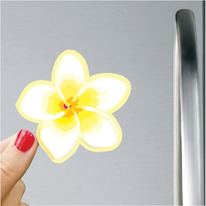 White Plumeria Magnet