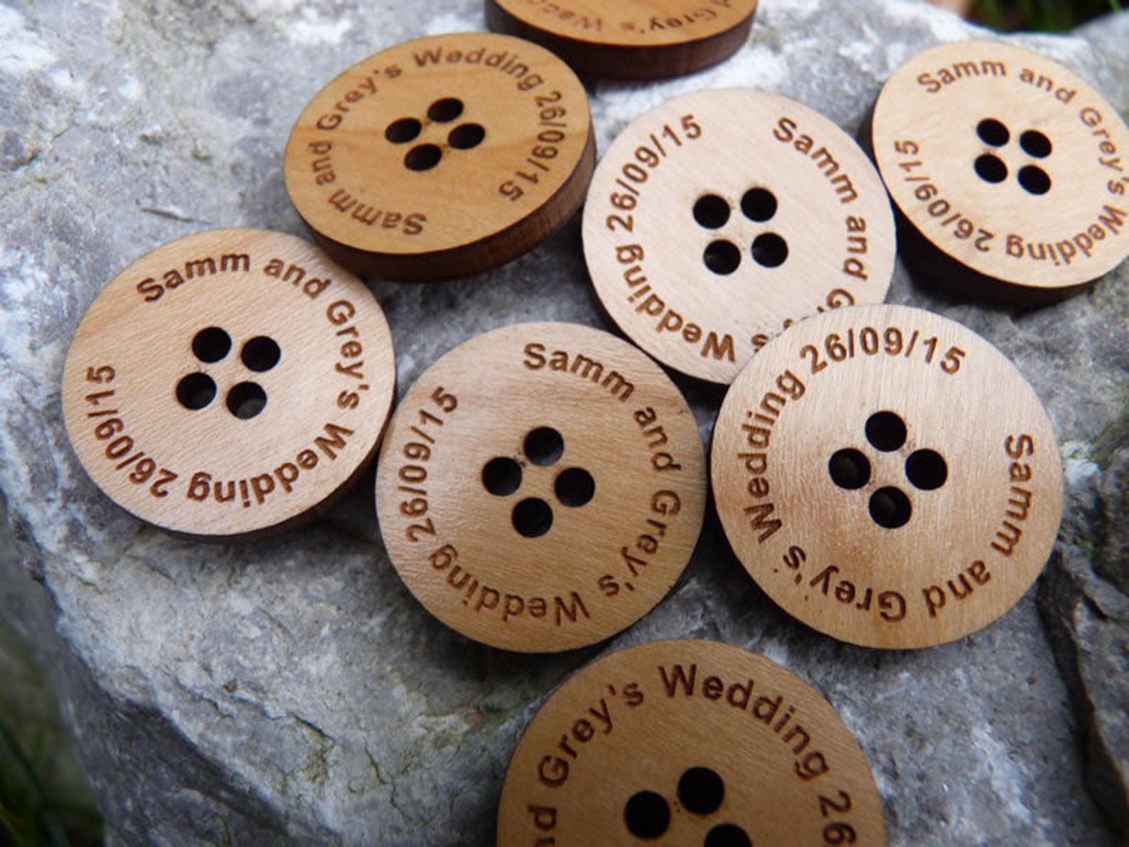 Personalised Wooden Buttons Wood Engraved Buttons Craft Etsy UK