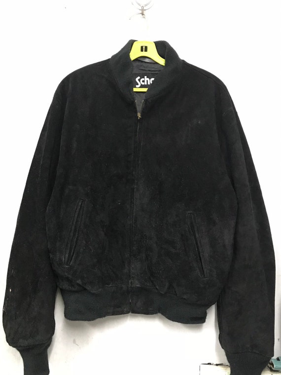 Vintage 80s Schott suede leather jacket L | Etsy