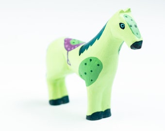 Handmade wooden horse toy figurine "Adele The Horse", made of natural wood, unique birthday gift for kids