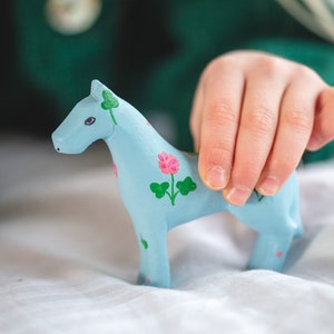 Handmade Wooden Horse Toy figurine Adele The Horse, Made of Natural Wood, Unique Birthday Gift for kids image 3