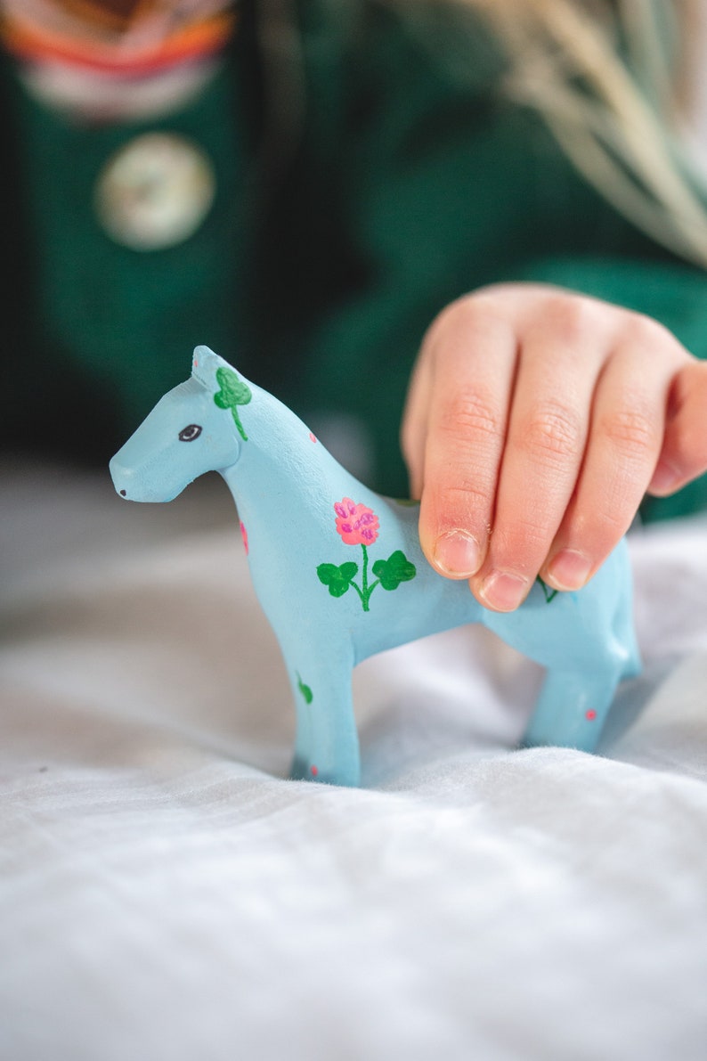 Handmade Wooden Horse Toy figurine Adele The Horse, Made of Natural Wood, Unique Birthday Gift for kids image 3