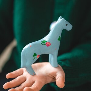 Handmade Wooden Horse Toy figurine Adele The Horse, Made of Natural Wood, Unique Birthday Gift for kids image 4