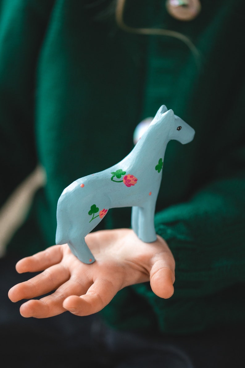 Handmade Wooden Horse Toy figurine Adele The Horse, Made of Natural Wood, Unique Birthday Gift for kids image 4