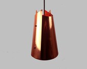 Rare MCM Pendant Light in Copper with Hammered Texture. Scandi Modern. FREE SHIPPING