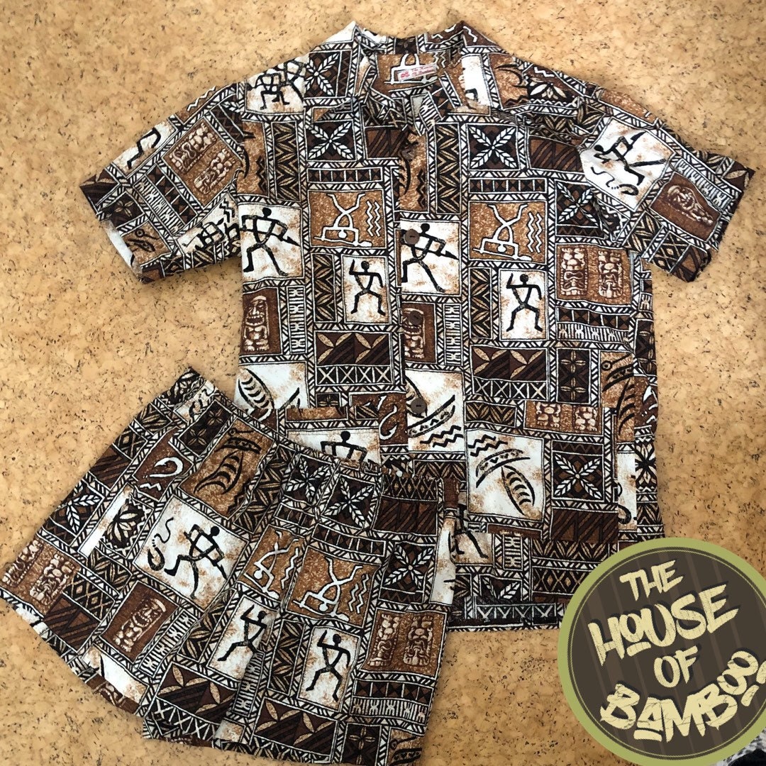 Image of Cabana Set Mens Hawaiian Vintage Style Shirt & Shorts