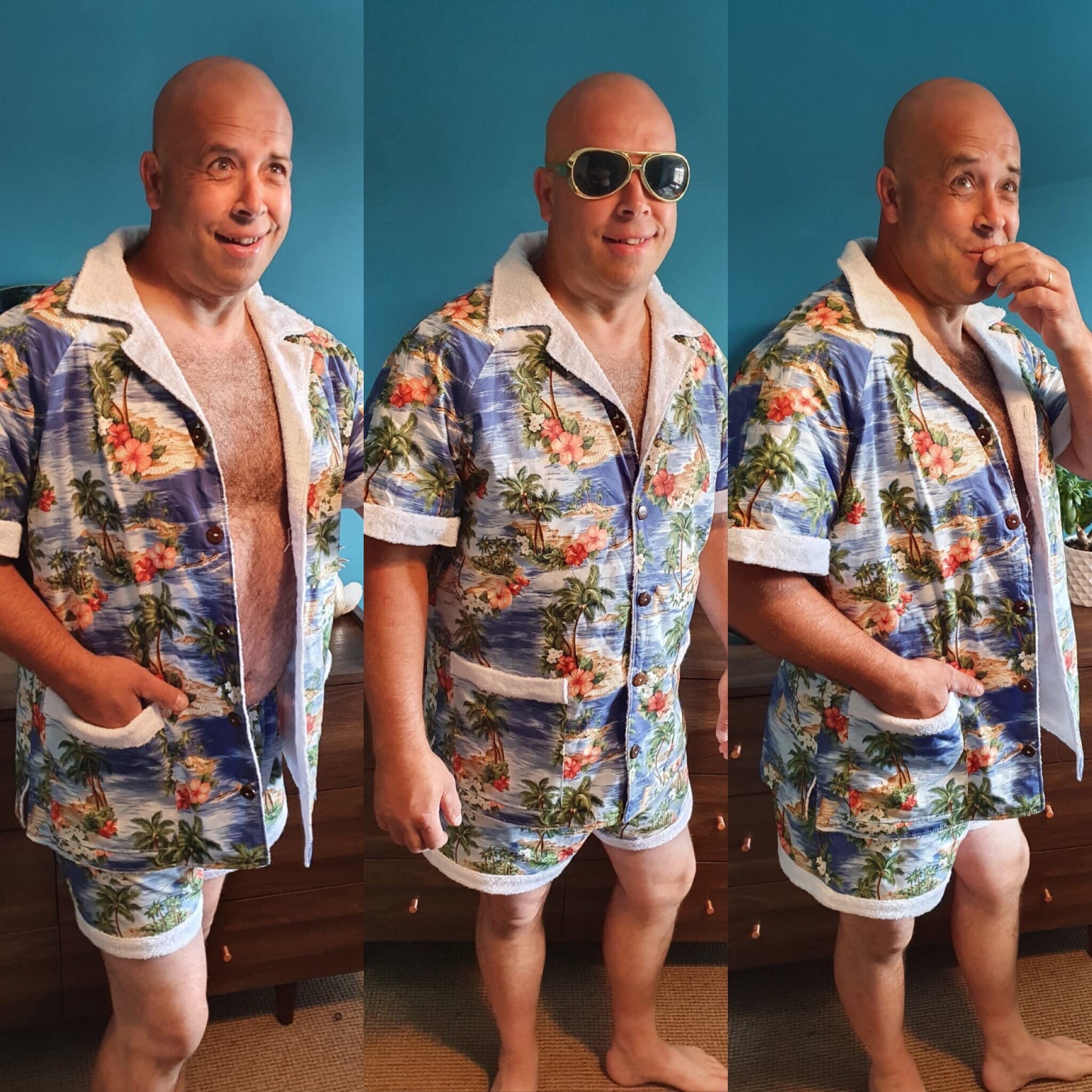 Image of Men’S Lined Cabana Set