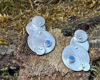 Bewegliche Ohrstecker Silber mit Emaille