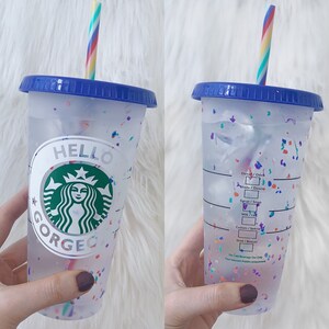 Benutzerdefinierte Konfetti Farbe ändern Starbucks Venti Cold Cup