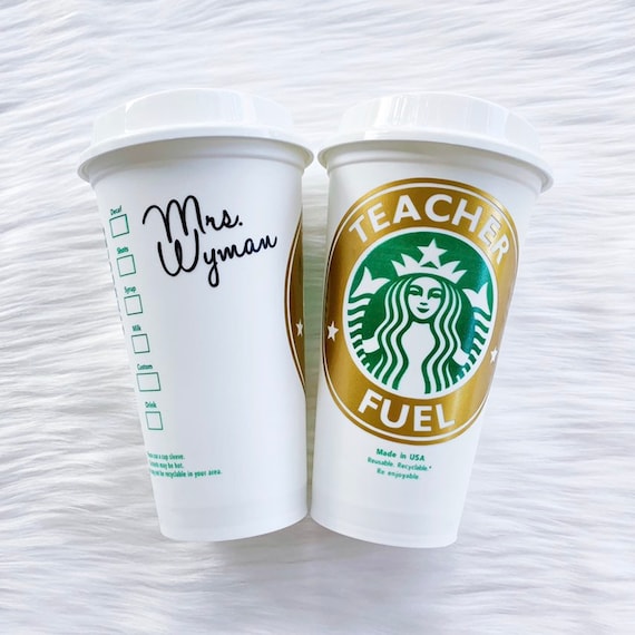 Download Teacher Fuel Personalized Starbucks Cup Teacher Gift Etsy
